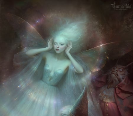 Fairy (detail) - cornacchiaart, olga cornacchia, detail, girl, cornacchiart, fantasy, wings, fairy, art