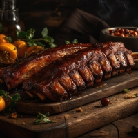Brown smoky barbecue