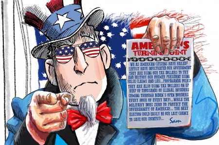 Sam's Warning - america, falling, freedom, sam