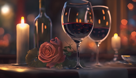 â¤ï¸ - candles, celebration, dinner, gifts, love, rose, wine