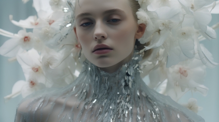 Beauty - face, flowers, girl, glamour, portrait