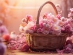 Bouquet of flowers in basket