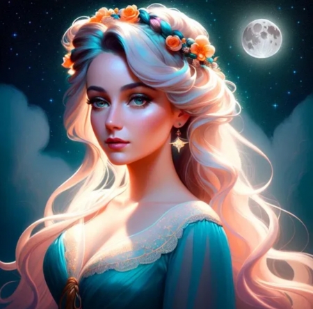â¤ï¸ - blonde, fantasy, girl, moon