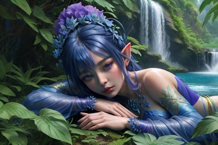 ðŸ’™ - fairy, forest, girl, waterfall