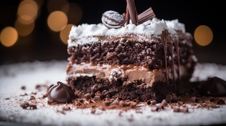 Dark chocolate - cake, chocolate, cream, sweet