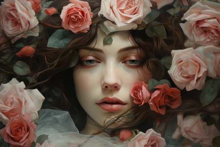 ðŸ§¡ - leaves, makeup, portrait, roses