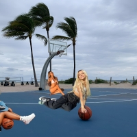 Deborah Lynn, Iza Leslie and Madison Grace into the Basketball Court near in the Beach
