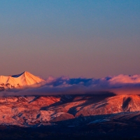 Sunset over La Salle Mountains near Moab, Utah