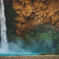 A misty basin at Mooney Falls, Arizona