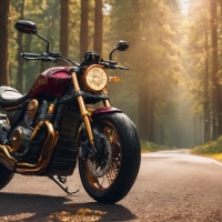 Maroon And Gold Motorcycle