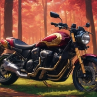 Maroon And Gold Motorcycle