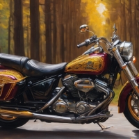 Maroon And Gold Motorcycle