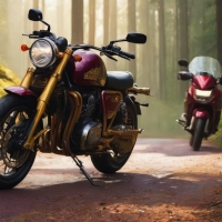 Maroon And Gold Motorcycle