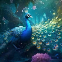 Peacock Displaying Beautiful Plumage