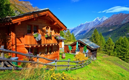 Secluded House - architecture, house, mountains, nature, seclusion