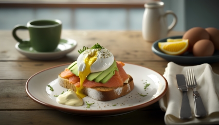 Poached egg - avocado, bread, salmon, sandwich