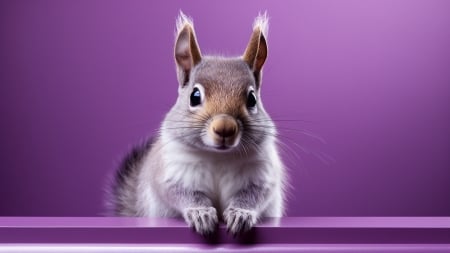 Squirrel - veverita, squirrel, one, animal, purple, paw, cute