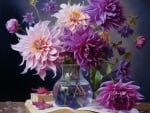 Purple dahlias