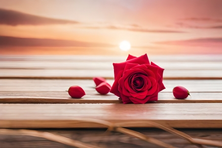 â¤ï¸ - beach, flower, rose, sunset