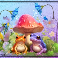 FROGS IN THE GARDEN