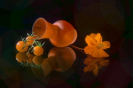Still life - fruits, pitcher, reflection, still life