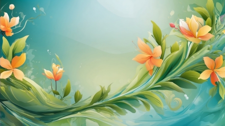 :) - flower, green, neuroset, orange, summer, texture, vara