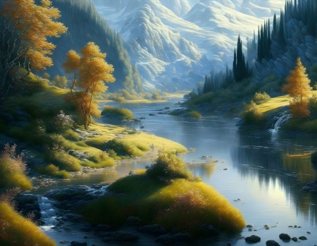 Beautiful river landscape