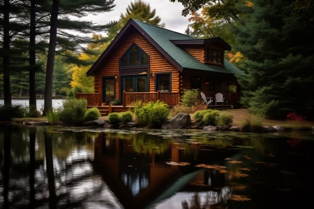 *Oasis of peace* - forest, house, pond, trees