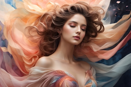 ðŸ§¡ - artwork, beauty, face, woman