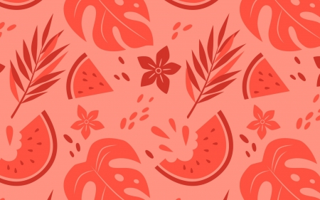 Pattern - fruit, leaf, pattern, pink, summer, texture, vara, watermelon