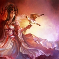 Princess with bird