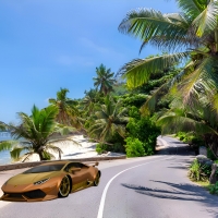 Lexi Rivera Bikini and the Lamborghini Huracan in the Tropical Beach