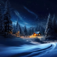 Blue winter night