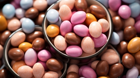 Happy Easter! - candy, card, chocolate, dessert, easter, eggs, food, pink, sweet, texture