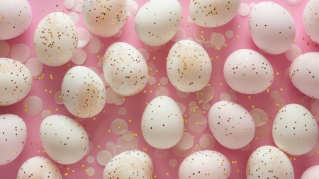 Happy Easter! - card, easter, eggs, pink, texture, white