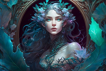 Floral woman - abstract, artwork, beauty, fantasy, summer