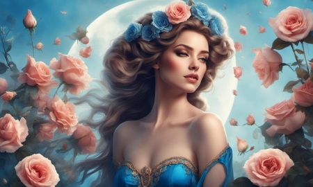 Queen of flowers - female, gorgeous, princess, roses