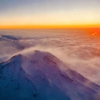 Mt Rainier from an airplane window, Washington