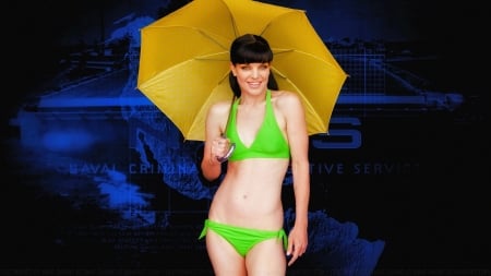 Pauley Perrette Parasol - actrice, pauley perrette, parasol, celebrities, people, wallpaper