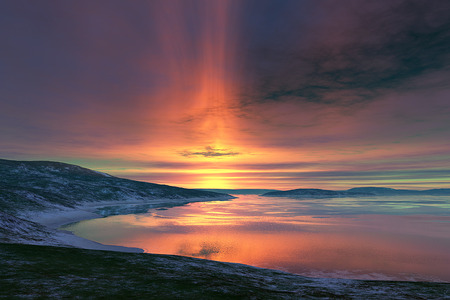 shakuhachi evening - sky, beach, sunset, sea