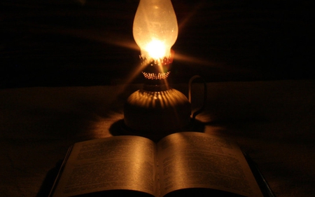 Quiet Time - abstract, photography, lamp, words, book, other