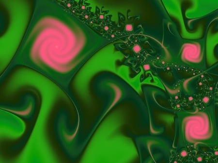 pink wallpaper. jpg - swirl, design, pink, green