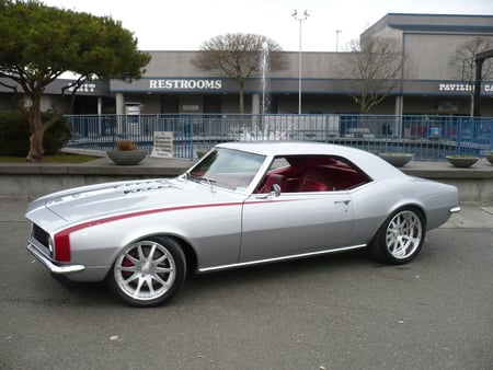 Silver with Red - bowtie, silver, camaro, gm