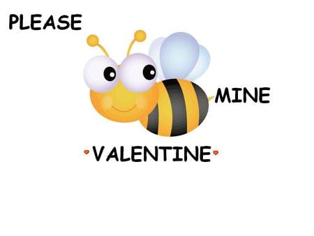 Please Bee Mine - valentine, abstract, bee, cute