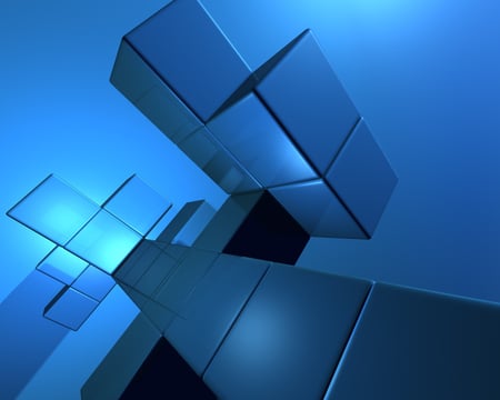 Minimalist Cubistic - 3d and cg, abstract, blue