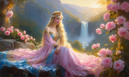 Princess - fantasy, lamamake, digital, woman, girl, princess, art, wallpaper, pretty