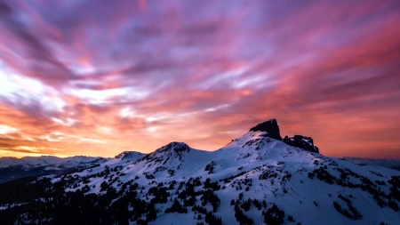 Cox Bay, Tofino, British Columbia - canada, clouds, colors, rocks, sky, snow, sunset
