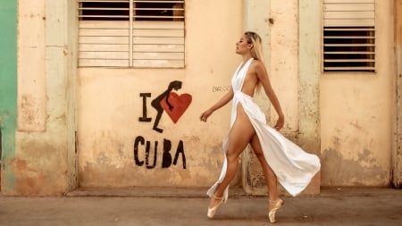 Blonde Ballerina - graffiti, blonde, ballerina, legs