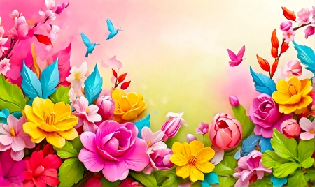 Spring flowers - colorful, floral, flowers, spring