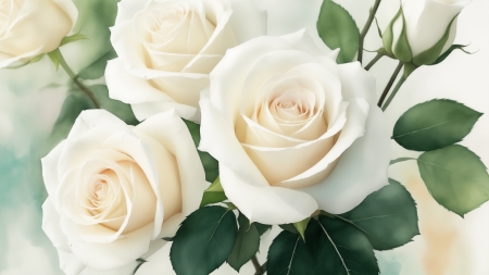 Roses - Plant, White, Flowers, Roses